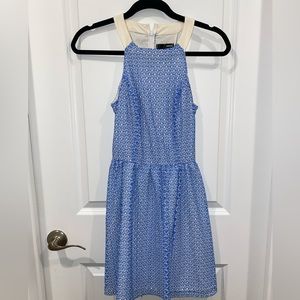 Bloomingdales AQUA Blue & White Dress Size Small